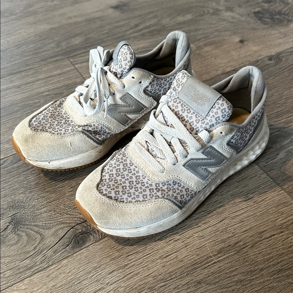 New Balance Gray and Cream Athletic Shoes